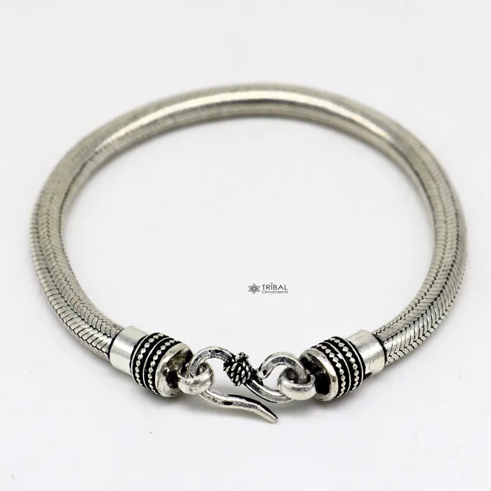 TRIBAL ORNAMENTS Bracelets 6MM Solid 925 sterling silver handmade amazing snake chain flexible unisex bracelet jewelry elegant custom wrist belt bracelet india sbr680