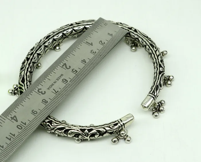 TRIBAL ORNAMENTS Bracelets 925 pure silver Vintage antique design handmade gorgeous oxidized foot kada ankle bracelet tribal ethnic silver jewelry sak27