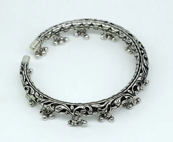 TRIBAL ORNAMENTS Bracelets 925 pure silver Vintage antique design handmade gorgeous oxidized foot kada ankle bracelet tribal ethnic silver jewelry sak27