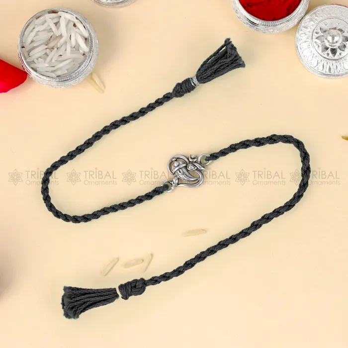 TRIBAL ORNAMENTS Bracelets 925 Sterling silver Ganesha pendant Rakhi bracelet Rakshabandhan festival rk322 TRIBAL ORNAMENTS Bracelets 925 Sterling silver Ganesha pendant Rakhi bracelet Rakshabandhan festival rk322