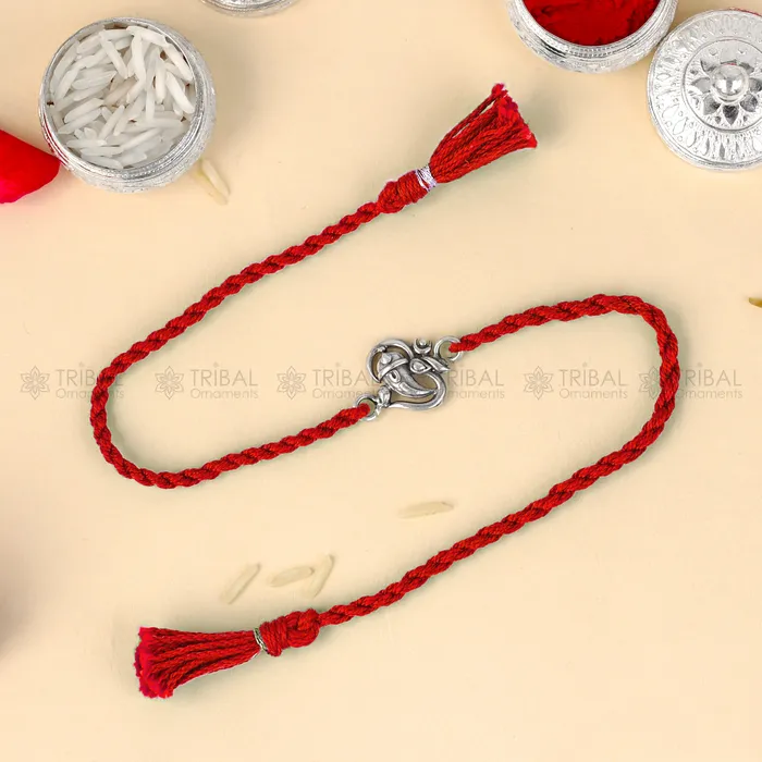 TRIBAL ORNAMENTS Bracelets 925 Sterling silver Ganesha pendant Rakhi bracelet Rakshabandhan festival rk322 TRIBAL ORNAMENTS Bracelets 925 Sterling silver Ganesha pendant Rakhi bracelet Rakshabandhan festival rk322