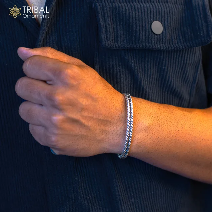 TRIBAL ORNAMENTS Bracelets 925 sterling silver handmade amazing stylish adjustable cuff kada bracelet wrist jewelry for boys and girls best gifting cuff113