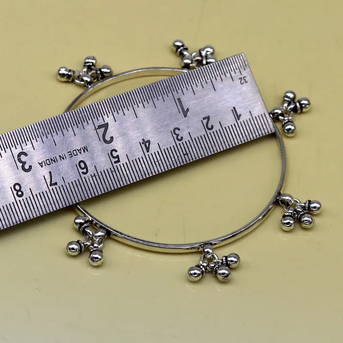 TRIBAL ORNAMENTS Bracelets 925 sterling silver handmade customized excellent hanging bells bridesmaid bangle bracelet kada wedding personalized gifting jewelry ba91 TRIBAL ORNAMENTS Bracelets 925 sterling silver handmade customized excellent hanging bells bridesmaid bangle bracelet kada wedding personalized gifting jewelry ba91