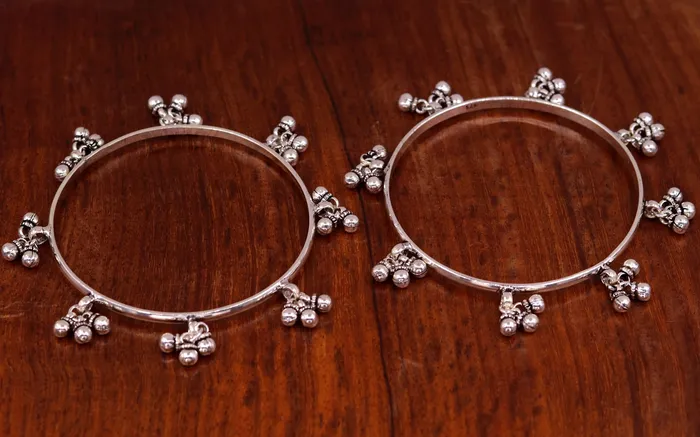 TRIBAL ORNAMENTS Bracelets 925 sterling silver handmade fabulous design charm bangle bracelet excellent gift for her tribal belly dance customized jewelry ba84