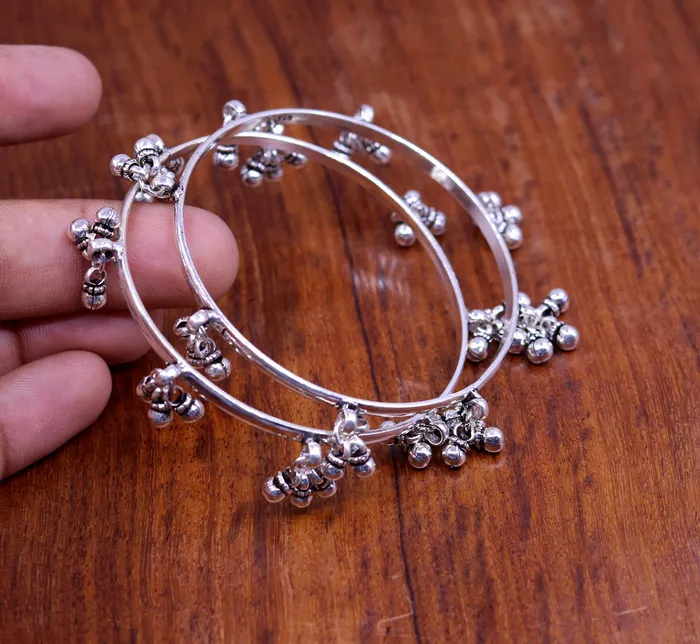 TRIBAL ORNAMENTS Bracelets 925 sterling silver handmade fabulous design charm bangle bracelet excellent gift for her tribal belly dance customized jewelry ba84