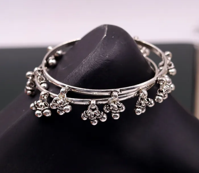 TRIBAL ORNAMENTS Bracelets 925 sterling silver handmade fabulous design charm bangle bracelet excellent gift for her tribal belly dance customized jewelry ba84