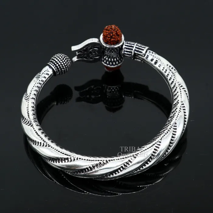 TRIBAL ORNAMENTS Bracelets 925 sterling silver handmade lord shiva Babubali kada bangle bracelet best Shiva trident Trishul kada mens gifting jewelry RNSK473 TRIBAL ORNAMENTS Bracelets 925 sterling silver handmade lord shiva Babubali kada bangle bracelet best Shiva trident Trishul kada mens gifting jewelry RNSK473