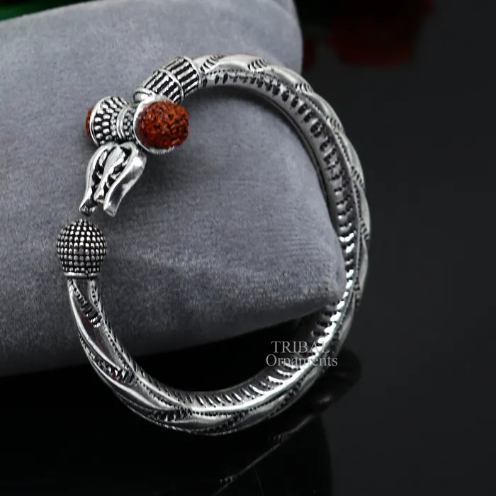 TRIBAL ORNAMENTS Bracelets 925 sterling silver handmade lord shiva Babubali kada bangle bracelet best Shiva trident Trishul kada mens gifting jewelry RNSK473 TRIBAL ORNAMENTS Bracelets 925 sterling silver handmade lord shiva Babubali kada bangle bracelet best Shiva trident Trishul kada mens gifting jewelry RNSK473