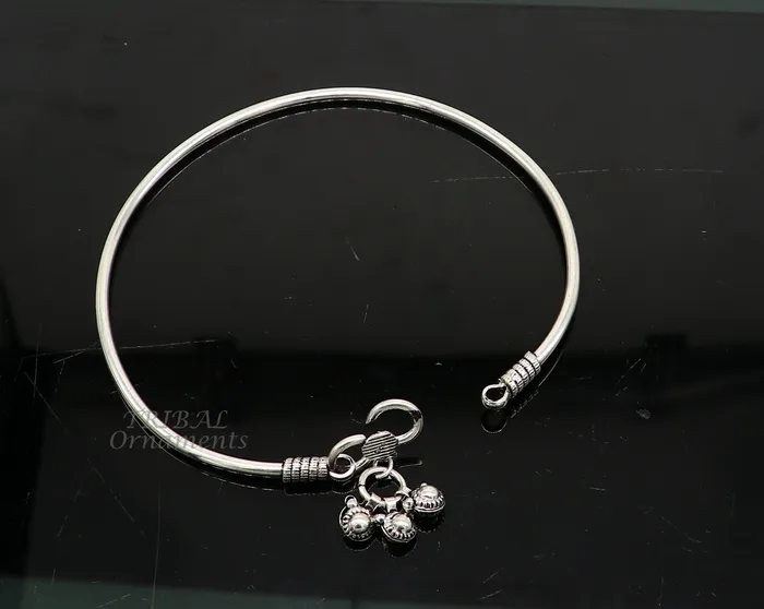 TRIBAL ORNAMENTS Bracelets 925 sterling silver handmade plain bright design gorgeous customized foot bracelet anklet kada belly dance jewelry nsfk93