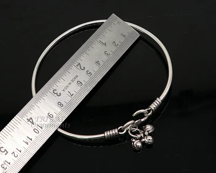 TRIBAL ORNAMENTS Bracelets 925 sterling silver handmade plain bright design gorgeous customized foot bracelet anklet kada belly dance jewelry nsfk93