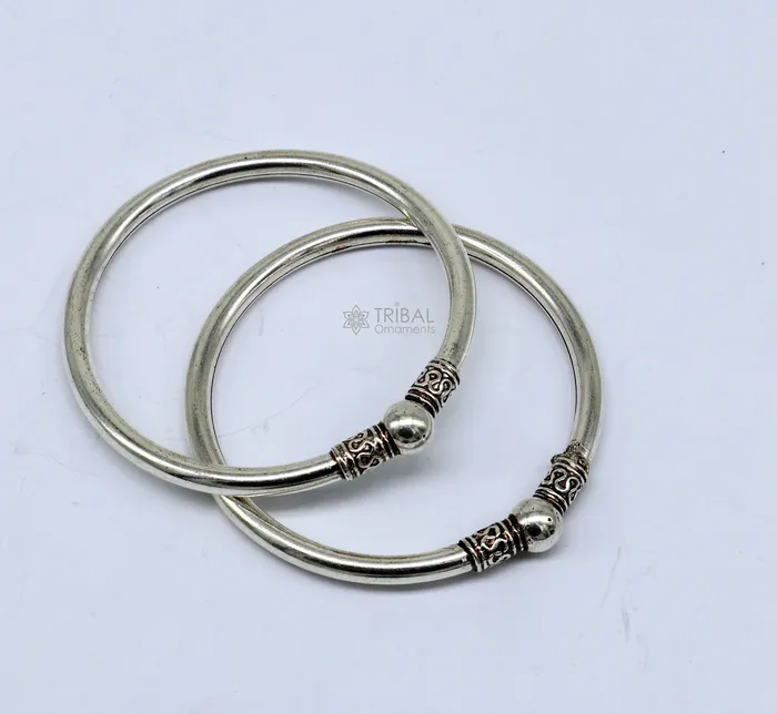 TRIBAL ORNAMENTS Bracelets 925 sterling silver handmade unique cultural design trendy kada bracelet for mens and girls best delicate Light weight jewelry nsk668 TRIBAL ORNAMENTS Bracelets 925 sterling silver handmade unique cultural design trendy kada bracelet for mens and girls best delicate Light weight jewelry nsk668