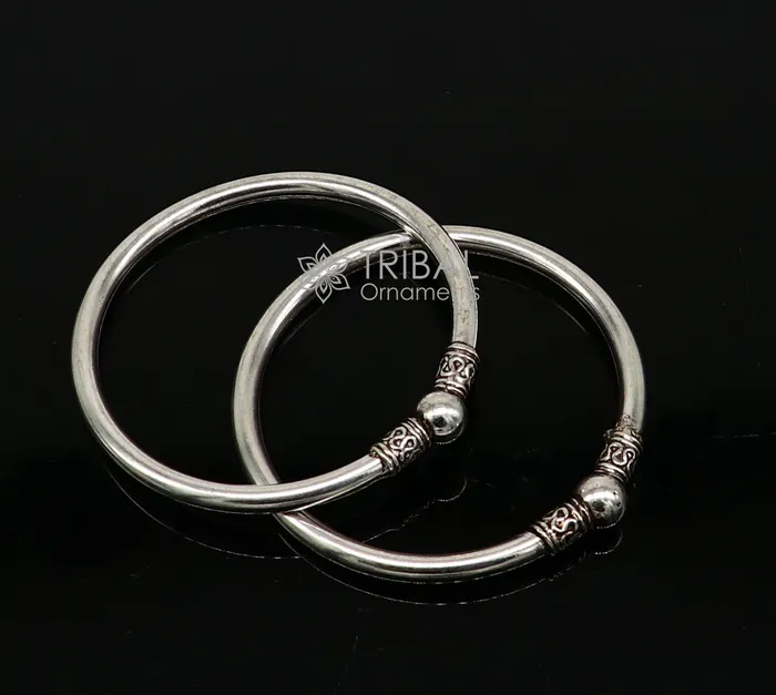 TRIBAL ORNAMENTS Bracelets 925 sterling silver handmade unique cultural design trendy kada bracelet for mens and girls best delicate Light weight jewelry nsk668 TRIBAL ORNAMENTS Bracelets 925 sterling silver handmade unique cultural design trendy kada bracelet for mens and girls best delicate Light weight jewelry nsk668