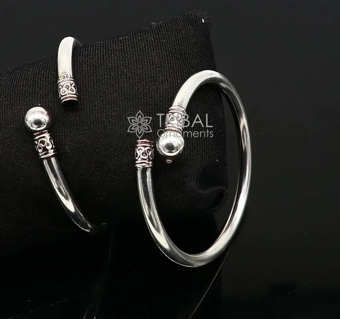 TRIBAL ORNAMENTS Bracelets 925 sterling silver handmade unique cultural design trendy kada bracelet for mens and girls best delicate Light weight jewelry nsk668 TRIBAL ORNAMENTS Bracelets 925 sterling silver handmade unique cultural design trendy kada bracelet for mens and girls best delicate Light weight jewelry nsk668