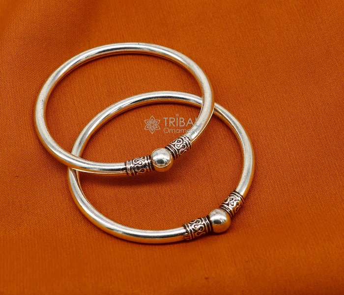TRIBAL ORNAMENTS Bracelets 925 sterling silver handmade unique cultural design trendy kada bracelet for mens and girls best delicate Light weight jewelry nsk668 TRIBAL ORNAMENTS Bracelets 925 sterling silver handmade unique cultural design trendy kada bracelet for mens and girls best delicate Light weight jewelry nsk668