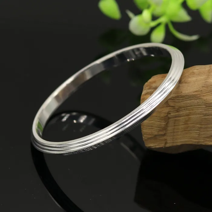TRIBAL ORNAMENTS Bracelets Amazing punjabi sikkha solid silver kada bangle bracelet excellent customized gifting personalized jewelry daily use unisex jewelry nsk310