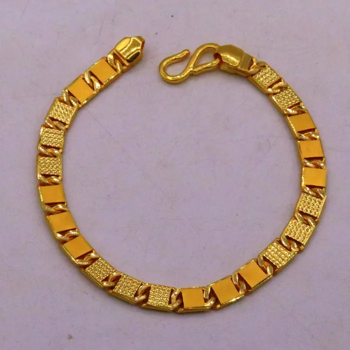 TRIBAL ORNAMENTS Certified genuine 22kt yellow gold handmade solid bar Royal nawabi Chain or Bracelet fabulous diamond cut design mens jewelry br26 Bracelets