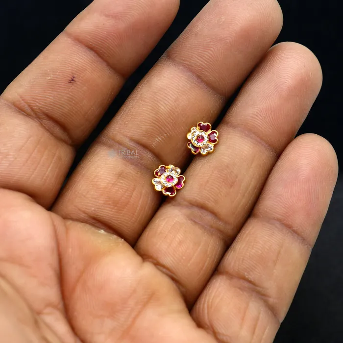 TRIBAL ORNAMENTS Earrings 14kt yellow gold handmade fabulous orange Stone excellent vintage flower design stud earrings pair unisex jewelry er177 TRIBAL ORNAMENTS Earrings 14kt yellow gold handmade fabulous orange Stone excellent vintage flower design stud earrings pair unisex jewelry er177