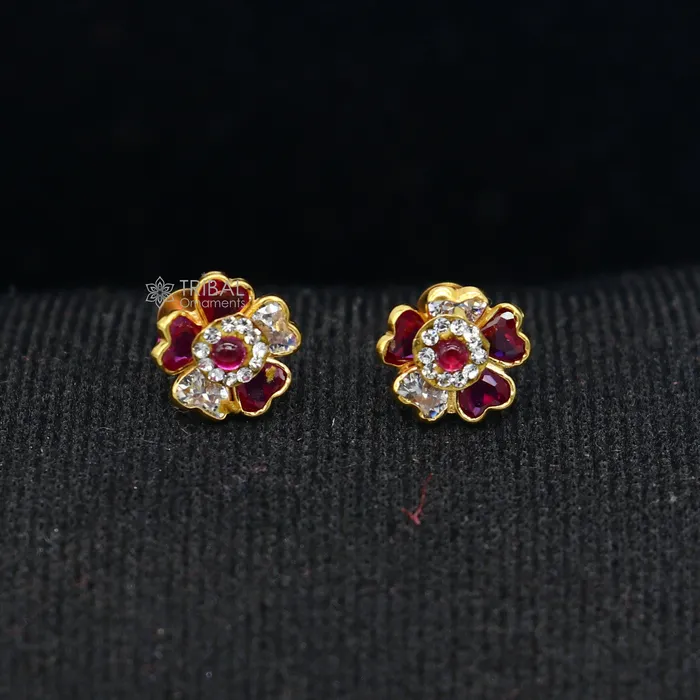 TRIBAL ORNAMENTS Earrings 14kt yellow gold handmade fabulous orange Stone excellent vintage flower design stud earrings pair unisex jewelry er177 TRIBAL ORNAMENTS Earrings 14kt yellow gold handmade fabulous orange Stone excellent vintage flower design stud earrings pair unisex jewelry er177