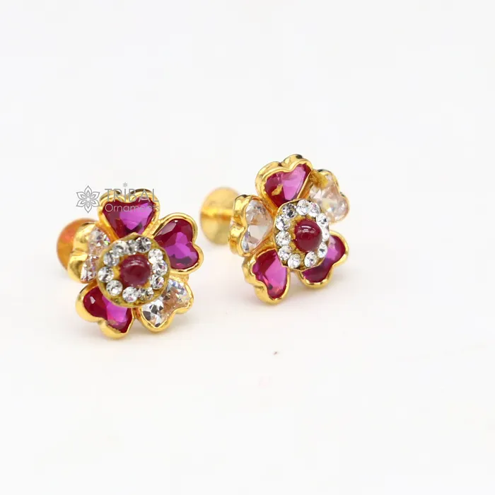 TRIBAL ORNAMENTS Earrings 14kt yellow gold handmade fabulous orange Stone excellent vintage flower design stud earrings pair unisex jewelry er177 TRIBAL ORNAMENTS Earrings 14kt yellow gold handmade fabulous orange Stone excellent vintage flower design stud earrings pair unisex jewelry er177