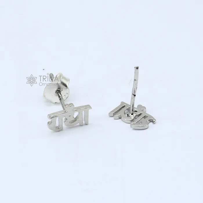 TRIBAL ORNAMENTS Earrings 925 Sterling silver handmade goddess Radhe stud earring solid silver unisex cultural divine jewelry s1309 TRIBAL ORNAMENTS Earrings 925 Sterling silver handmade goddess Radhe stud earring solid silver unisex cultural divine jewelry s1309