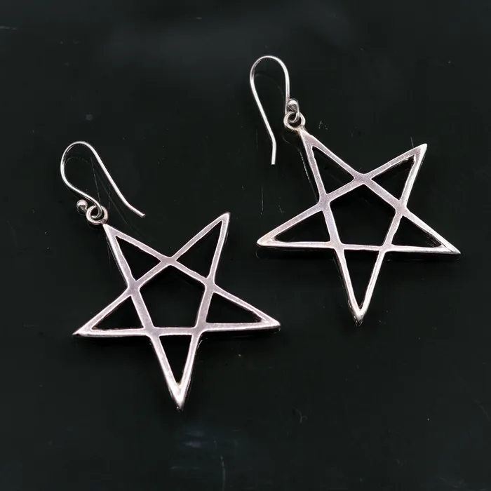 TRIBAL ORNAMENTS Earrings Vintage design handmade star shape 925 sterling silver gorgeous hoops bali Earring womens stylish modern jewelry s599
