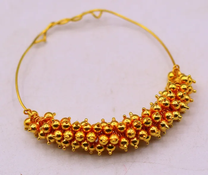 TRIBAL ORNAMENTS Loose beads Lot of 20 pieces Vintage handmade 22kt yellow gold beads bell for jewelry making idea tribal hanging bells findings BD027 Necklaces