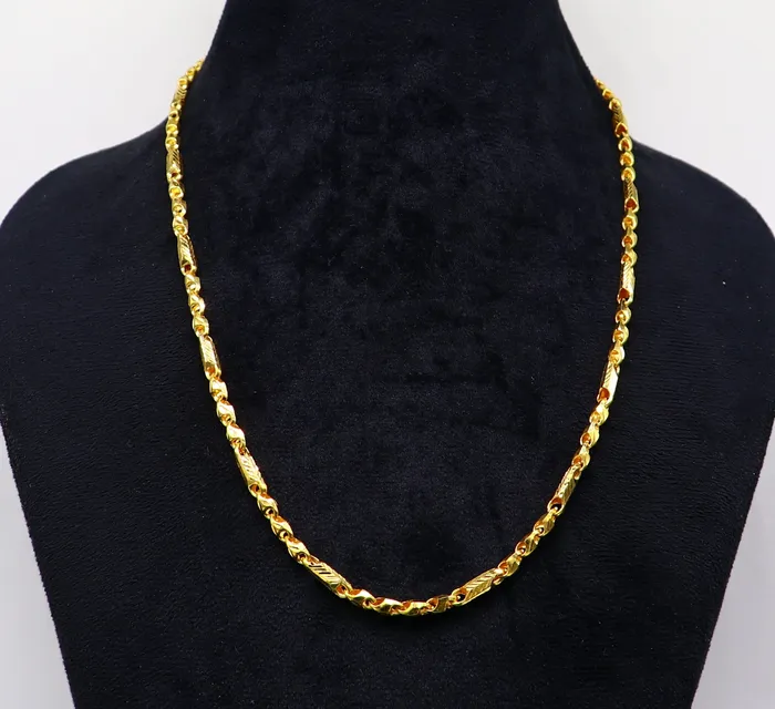 TRIBAL ORNAMENTS Necklaces 22karat yellow gold handmade unique baht design all sizes chain necklace amazing mens gifting wedding jewelry best unisex necklace ch576 TRIBAL ORNAMENTS Necklaces 22karat yellow gold handmade unique baht design all sizes chain necklace amazing mens gifting wedding jewelry best unisex necklace ch576