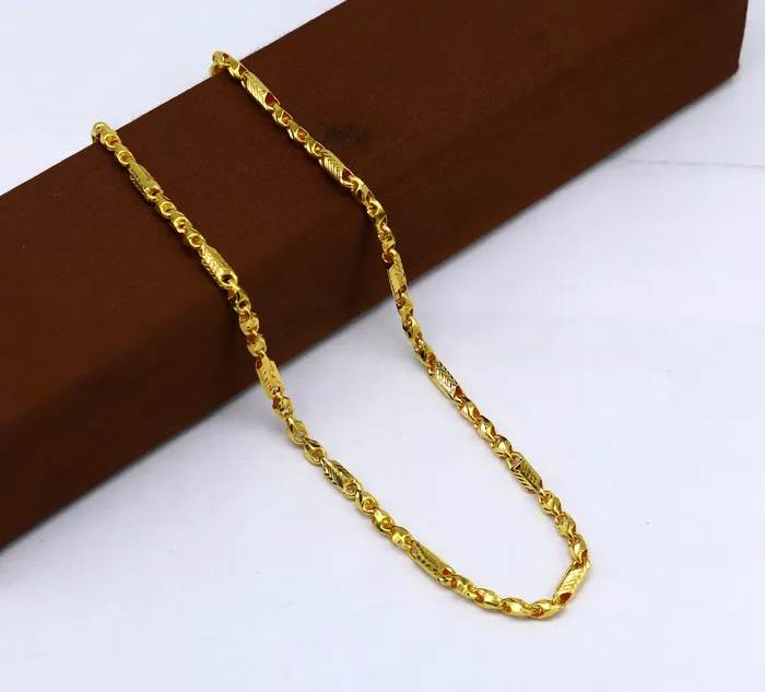 TRIBAL ORNAMENTS Necklaces 22karat yellow gold handmade unique baht design all sizes chain necklace amazing mens gifting wedding jewelry best unisex necklace ch576 TRIBAL ORNAMENTS Necklaces 22karat yellow gold handmade unique baht design all sizes chain necklace amazing mens gifting wedding jewelry best unisex necklace ch576