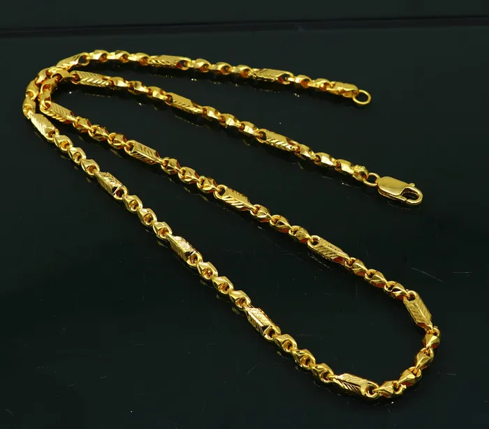 TRIBAL ORNAMENTS Necklaces 22karat yellow gold handmade unique baht design all sizes chain necklace amazing mens gifting wedding jewelry best unisex necklace ch576 TRIBAL ORNAMENTS Necklaces 22karat yellow gold handmade unique baht design all sizes chain necklace amazing mens gifting wedding jewelry best unisex necklace ch576