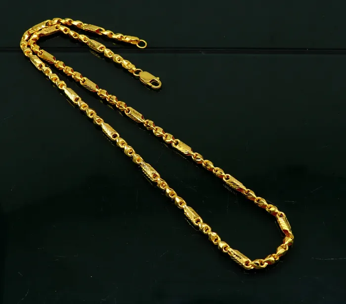 TRIBAL ORNAMENTS Necklaces 22karat yellow gold handmade unique baht design all sizes chain necklace amazing mens gifting wedding jewelry best unisex necklace ch576 TRIBAL ORNAMENTS Necklaces 22karat yellow gold handmade unique baht design all sizes chain necklace amazing mens gifting wedding jewelry best unisex necklace ch576