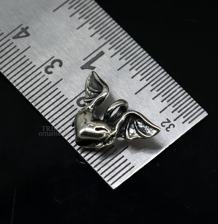 TRIBAL ORNAMENTS Necklaces 925 solid sterling silver handmade amazing heart with feather design customized pendant stylish locket unisex gifting jewelry ssp1660