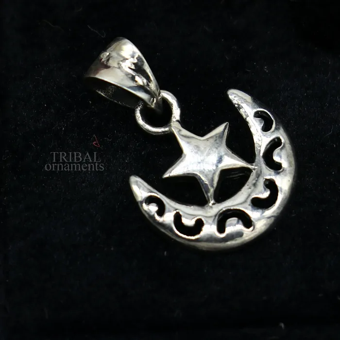 TRIBAL ORNAMENTS Necklaces 925 solid sterling silver handmade amazing sun moon and star design customized pendant stylish locket unisex gifting jewelry ssp1666 TRIBAL ORNAMENTS Necklaces 925 solid sterling silver handmade amazing sun moon and star design customized pendant stylish locket unisex gifting jewelry ssp1666