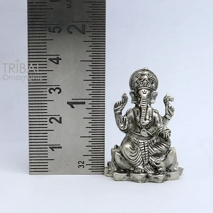 TRIBAL ORNAMENTS Necklaces 925 Sterling silver Divine lord idol Ganesha statue art best puja figurine for home temple for wealth and prosperity art730