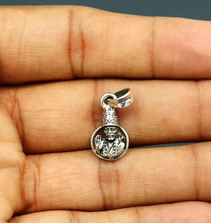 TRIBAL ORNAMENTS Necklaces 925 sterling silver handmade Indian idol Sai Baba pendant amazing stylish unisex pendant locket personalized jewelry tribal jewelry ssp478