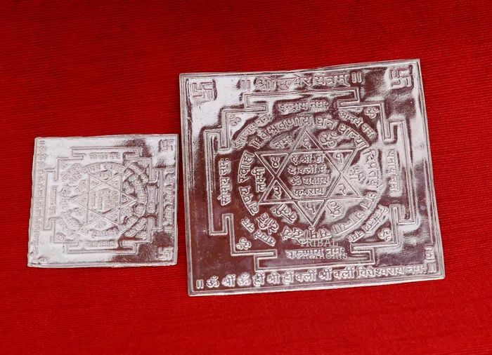 TRIBAL ORNAMENTS Necklaces 925 sterling silver handmade Shree kuber Yantram silver holy divine Yantram for wealth and prosperity best puja article gifting su792