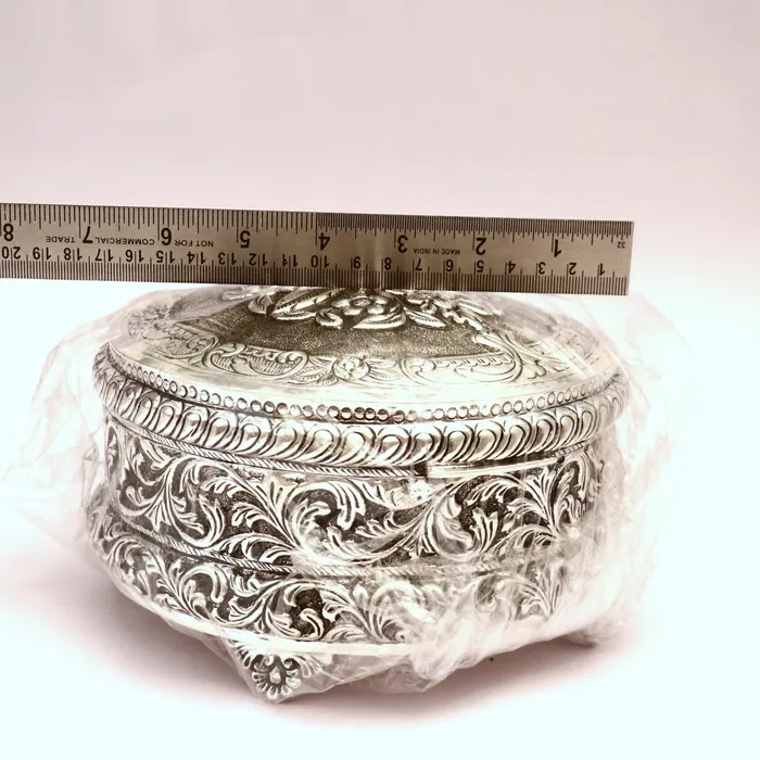 TRIBAL ORNAMENTS Necklaces 925 sterling silver Vintage antique Royal design handmade dry fruit box candy box jewelry box best brides gift corporation gift box04