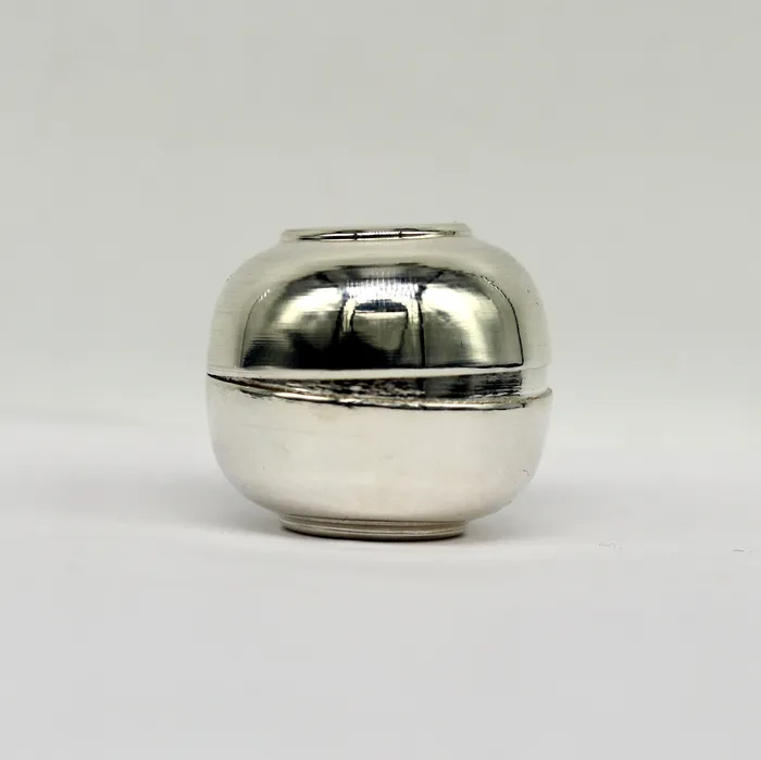 TRIBAL ORNAMENTS Necklaces 999 fine silver handmade gorgeous small idols Prasad box trinket box container box brides sindur box solid silver article utensil sv183
