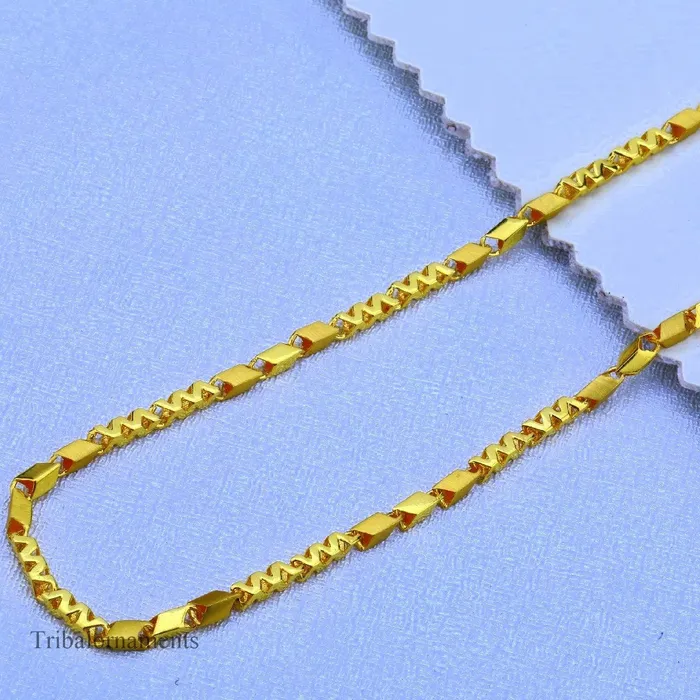 TRIBAL ORNAMENTS Necklaces Awesome 22kt yellow gold handmade daily use Choco chain casual customized necklace vintage stylish designer best gifting jewelry chn03 TRIBAL ORNAMENTS Necklaces Awesome 22kt yellow gold handmade daily use Choco chain casual customized necklace vintage stylish designer best gifting jewelry chn03