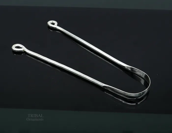 TRIBAL ORNAMENTS Necklaces Fine silver handmade tongue cleaner scraper best for daily use and stay healthy top class genuine silver item for better health tc11