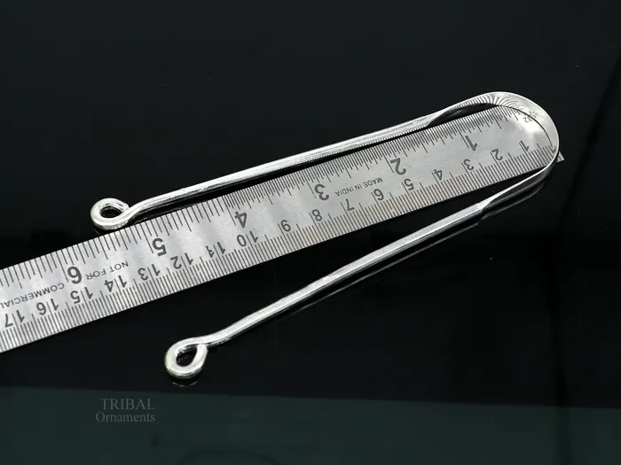 TRIBAL ORNAMENTS Necklaces Fine silver handmade tongue cleaner scraper best for daily use and stay healthy top class genuine silver item for better health tc11