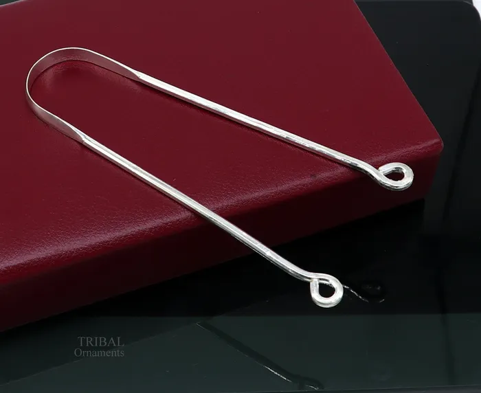 TRIBAL ORNAMENTS Necklaces Fine silver handmade tongue cleaner scraper best for daily use and stay healthy top class genuine silver item for better health tc11