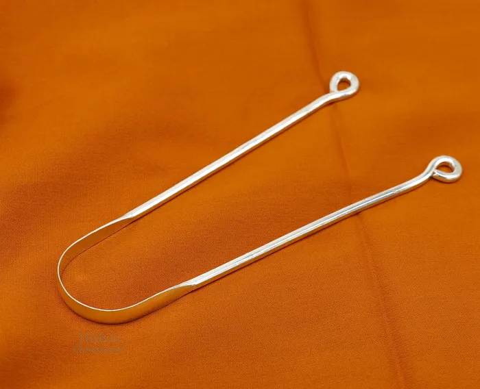 TRIBAL ORNAMENTS Necklaces Fine silver handmade tongue cleaner scraper best for daily use and stay healthy top class genuine silver item for better health tc11