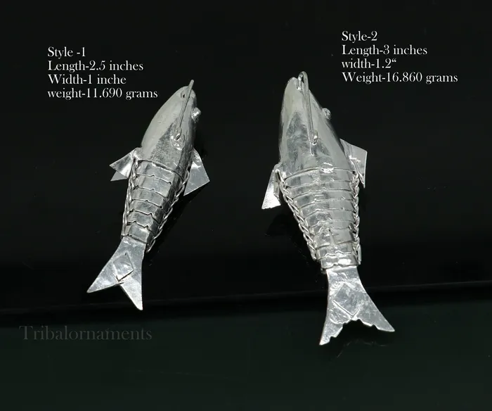 TRIBAL ORNAMENTS Necklaces Solid silver handmade silver fish Lord vishnu avatar Matsya Silver Puja Fish For Prosperity And Good Luck best collectible art su561 TRIBAL ORNAMENTS Necklaces Solid silver handmade silver fish Lord vishnu avatar Matsya Silver Puja Fish For Prosperity And Good Luck best collectible art su561