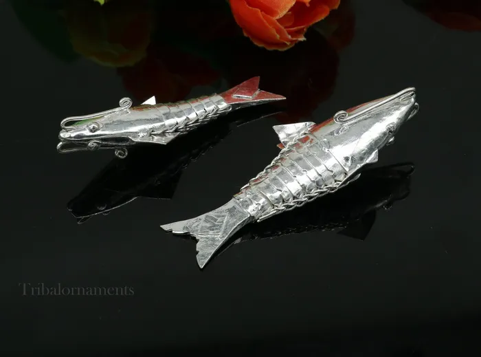 TRIBAL ORNAMENTS Necklaces Solid silver handmade silver fish Lord vishnu avatar Matsya Silver Puja Fish For Prosperity And Good Luck best collectible art su561 TRIBAL ORNAMENTS Necklaces Solid silver handmade silver fish Lord vishnu avatar Matsya Silver Puja Fish For Prosperity And Good Luck best collectible art su561