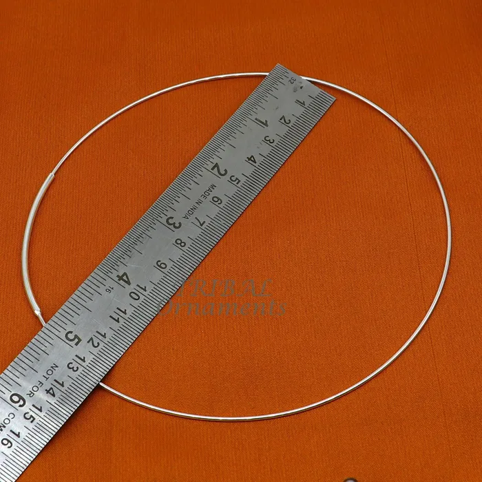 TRIBAL ORNAMENTS Rings 1mm round plain design 925 sterling silver handmade neck band or neck ring for all types of pendant best ethnic choker from india set519
