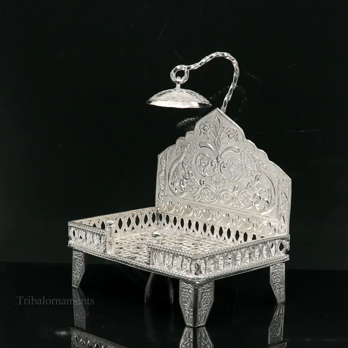 TRIBAL ORNAMENTS Rings 925 pure sterling silver handcrafted Singhasanidols and goddess Throne God statue Palna chair temple art laddu gopal puja article su1015 TRIBAL ORNAMENTS Rings 925 pure sterling silver handcrafted Singhasanidols and goddess Throne God statue Palna chair temple art laddu gopal puja article su1015