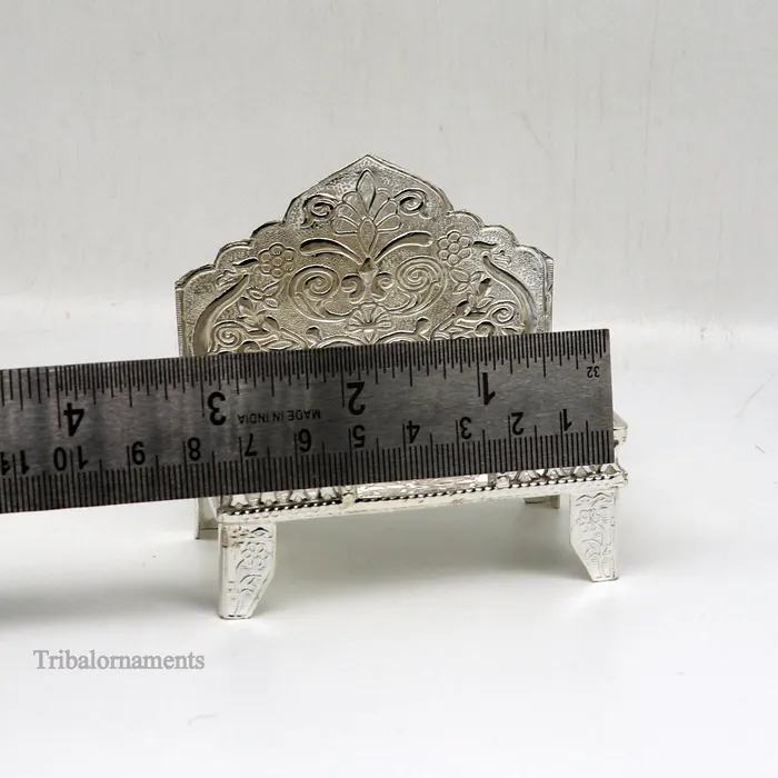 TRIBAL ORNAMENTS Rings 925 pure sterling silver handcrafted Singhasanidols and goddess Throne God statue Palna chair temple art laddu gopal puja article su1015