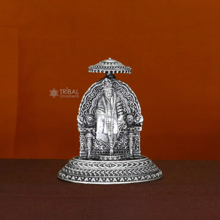 TRIBAL ORNAMENTS Rings 925 sterling silver handmade Divine Hindu idol deity SIRDI Sai Baba statue divine Statue Sculpture figurine puja article gifting art702
