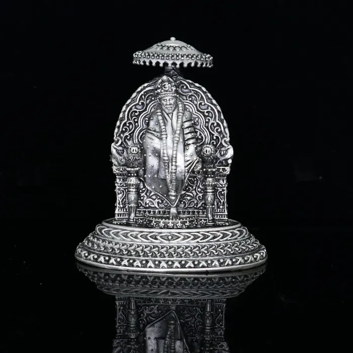 TRIBAL ORNAMENTS Rings 925 sterling silver handmade Divine Hindu idol deity SIRDI Sai Baba statue divine Statue Sculpture figurine puja article gifting art702