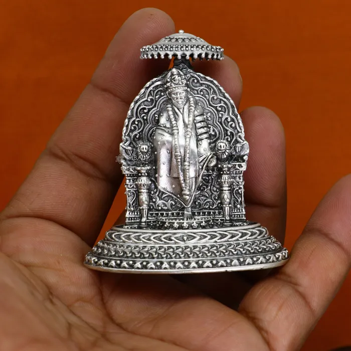 TRIBAL ORNAMENTS Rings 925 sterling silver handmade Divine Hindu idol deity SIRDI Sai Baba statue divine Statue Sculpture figurine puja article gifting art702